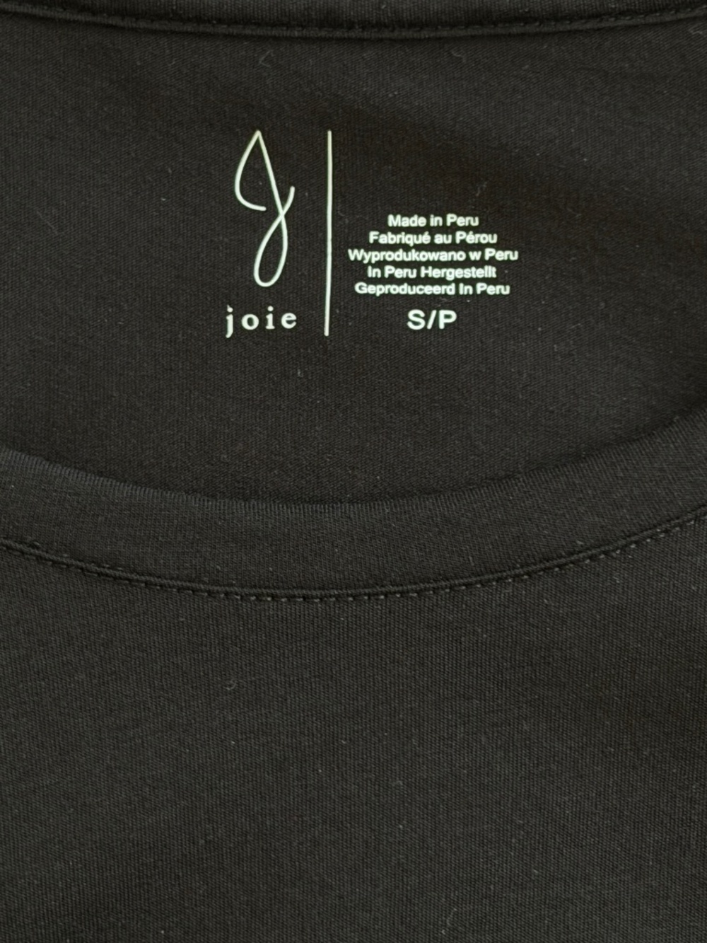 NWT~J by Joie~Black Short Sleeve Scoop Neck T-Shirt~Size S
